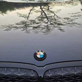 BMW 3D Kabartmalı Çelenk Motifli İridyum Amblem (Siyah & Gold)