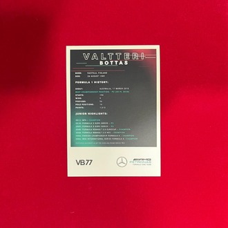 Valtteri Bottas İmzalı Kart