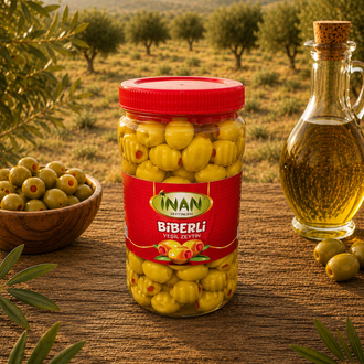 Biberli Yeşil Zeytin İri boy