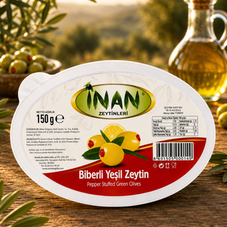 Biberli Yeşil Zeytin iri boy