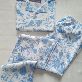 Kısakol Dügmeli Pijama Takımı