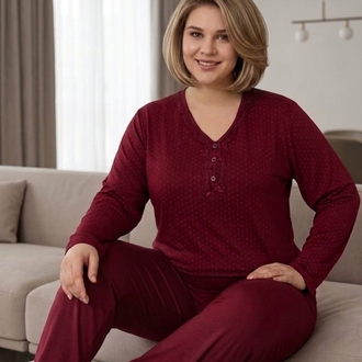 Büyük Beden Bambu Pijama Takımı