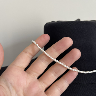 2 mm Gerçek Tatlısu Mat Doğal Kum İnci Kolye