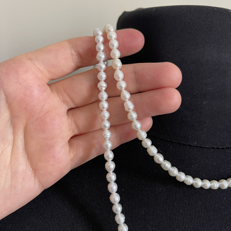 A Kalite 5-6 mm Gerçek Tatlısu Uzun İnci Kolye