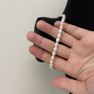 Premium İthal, 6mm Gerçek Tatlısu Arpa İnci Kolye