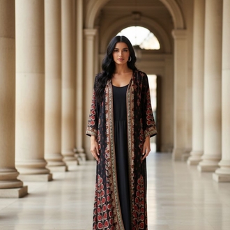 2 Parça Bİba Hint Elbise -Kaftan takım