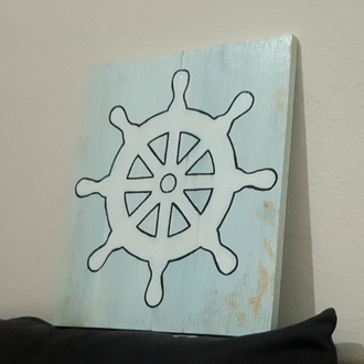 El Yapımı Masif Ahşap Duvar Süsü - 35x30 cm