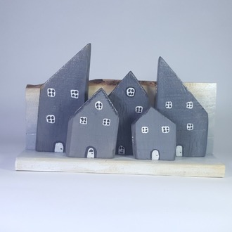 3 Boyutlu Sokak Canlandırması - Ahşap ve Doğanın Buluşması (30x18x9 cm.)