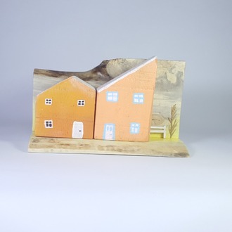 Eşsiz Minik Sokak Canlandırması - Ahşap ve Doğanın Buluşması (23x14x8,5 cm.)
