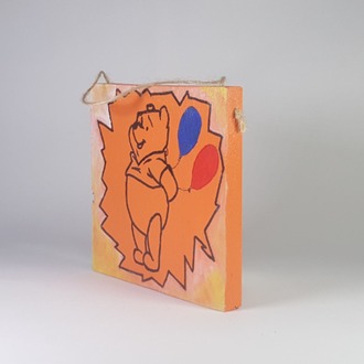 El Yapımı Masif Ahşap Duvar Süsü - 15x15 cm