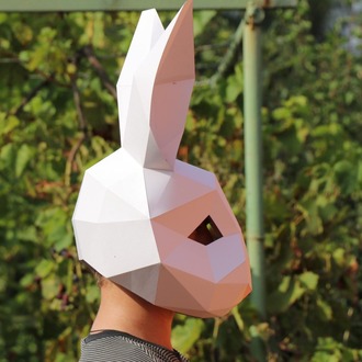 3D Tavşan Maskesi Kalıbı PDF | Kendin Yap (DIY) Papercraft Şablonu