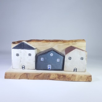 Eşsiz Minik Sokak Canlandırması - Ahşap ve Doğanın Buluşması (25x12x10 cm.)