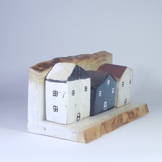 Eşsiz Minik Sokak Canlandırması - Ahşap ve Doğanın Buluşması (25x12x10 cm.)