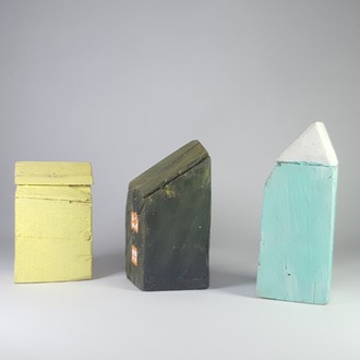 3'lü El Yapımı ahşap Masa Süsü (11x5x5 cm, 9x5x5 cm, 12x5x6 cm..)