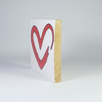 Kalp.. El Yapımı Masif Ahşap Duvar Süsü - 15x15 cm
