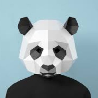 Evde Kendi Maskeni Yap: 3D Panda Maskesi Şablonu- PDF (yazdır, kes, yapıştır, boya)