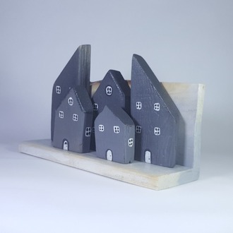 3 Boyutlu Sokak Canlandırması - Ahşap ve Doğanın Buluşması (30x18x9 cm.)