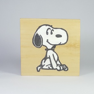 Sevimli Köpek.. El Yapımı Masif Ahşap Duvar Süsü - 15x15 cm