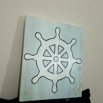El Yapımı Masif Ahşap Duvar Süsü - 35x30 cm