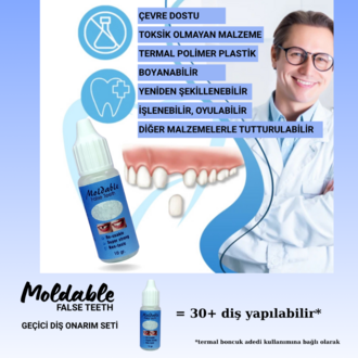 Moldable Geçici Diş Onarım Seti - Termal Boncuklu Protez Tamir Kiti (3x10g) =100+ diş 