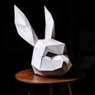 3D Tavşan Maskesi Kalıbı PDF | Kendin Yap (DIY) Papercraft Şablonu