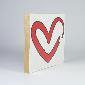 Kalp.. El Yapımı Masif Ahşap Duvar Süsü - 15x15 cm