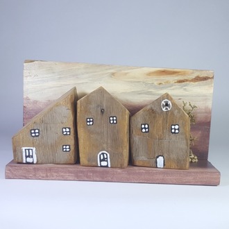 Ahşap ve Doğanın Buluşması (26x14x9 cm.) -Eşsiz Minik Sokak Canlandırması -