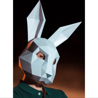 3D Tavşan Maskesi Kalıbı PDF | Kendin Yap (DIY) Papercraft Şablonu