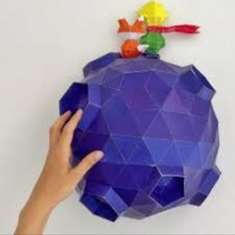 Küçük Prens 3D Duvar Dekoru PDF Şablonu | B612 Gezegeni ve Tilki Kağıt Maketi 