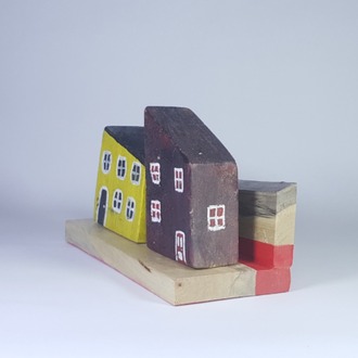Eşsiz Minik Sokak Canlandırması - Ahşap ve Doğanın Buluşması (21x12x9 cm.)