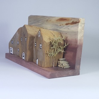 Ahşap ve Doğanın Buluşması (26x14x9 cm.) -Eşsiz Minik Sokak Canlandırması -