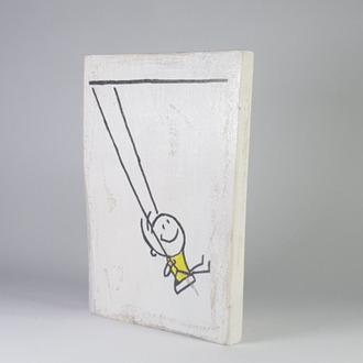 El Yapımı Masif Ahşap Duvar Süsü - 15x17 cm