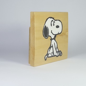 Sevimli Köpek.. El Yapımı Masif Ahşap Duvar Süsü - 15x15 cm