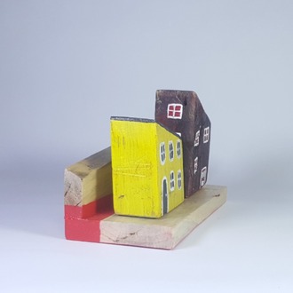 Eşsiz Minik Sokak Canlandırması - Ahşap ve Doğanın Buluşması (21x12x9 cm.)
