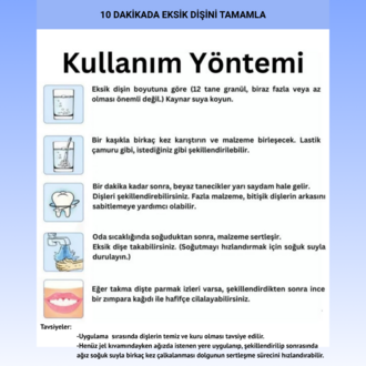 Moldable False Teeth Geçici Diş Onarım Granülleri 260+ adet, 18 geçici diş yapımı (5 Gram)