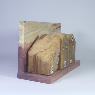 Ahşap ve Doğanın Buluşması (26x14x9 cm.) -Eşsiz Minik Sokak Canlandırması -