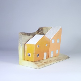 Eşsiz Minik Sokak Canlandırması - Ahşap ve Doğanın Buluşması (23x14x8,5 cm.)
