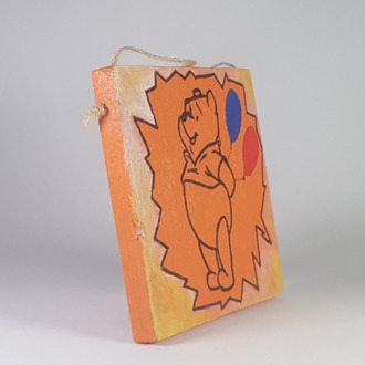 El Yapımı Masif Ahşap Duvar Süsü - 15x15 cm