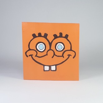 Bob... El Yapımı Masif Ahşap Duvar Süsü - 15x15 cm