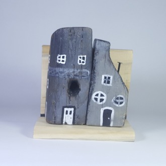 Ahşap ve Doğanın Buluşması (17x15x11 cm.) -Eşsiz Minik Sokak Canlandırması -