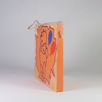 El Yapımı Masif Ahşap Duvar Süsü - 15x15 cm