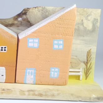 Eşsiz Minik Sokak Canlandırması - Ahşap ve Doğanın Buluşması (23x14x8,5 cm.)