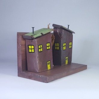 Eşsiz Minik Sokak Canlandırması - Ahşap ve Doğanın Buluşması (26x18x11,5 cm.)
