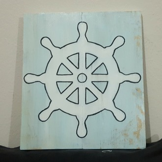 El Yapımı Masif Ahşap Duvar Süsü - 35x30 cm