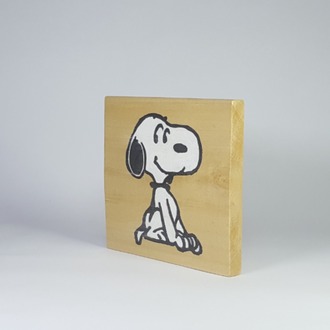Sevimli Köpek.. El Yapımı Masif Ahşap Duvar Süsü - 15x15 cm