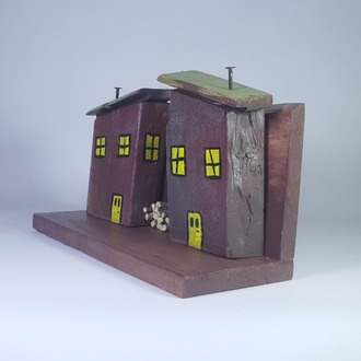 Eşsiz Minik Sokak Canlandırması - Ahşap ve Doğanın Buluşması (26x18x11,5 cm.)