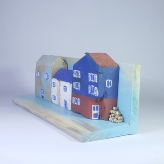 Eşsiz Minik Sokak Canlandırması - Ahşap ve Doğanın Buluşması (30x14x11 cm.)