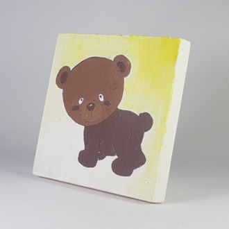 El Yapımı Masif Ahşap Duvar Süsü - 15x15 cm