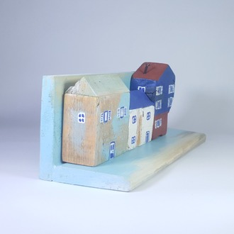 Eşsiz Minik Sokak Canlandırması - Ahşap ve Doğanın Buluşması (30x14x11 cm.)