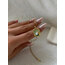 Pearl Vintage İnci Çiçekli Kare Çerçeve Çelik Kolye